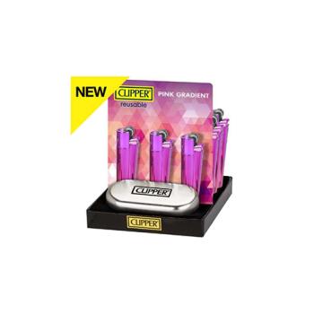 Metalen Clipper aansteker roze