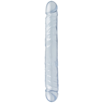 Crystal Jellies Dubbel Dildo 12'' - Lichblauw