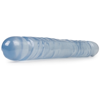 Crystal Jellies Dubbel Dildo 12'' - Lichblauw