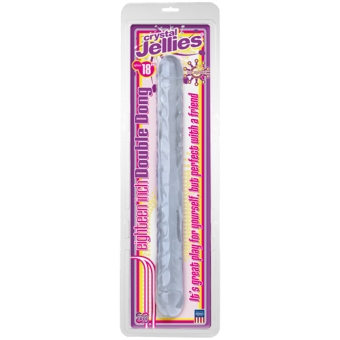 Crystal Jellies Dubbel Dildo 18'' - Lichblauw