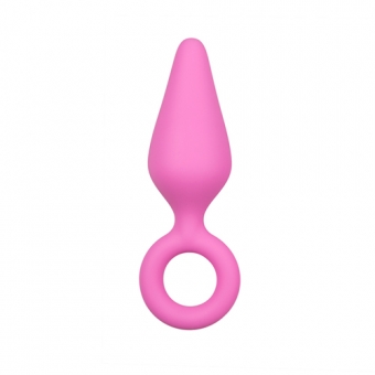 Pink Buttplugs With Pull Ring - Set